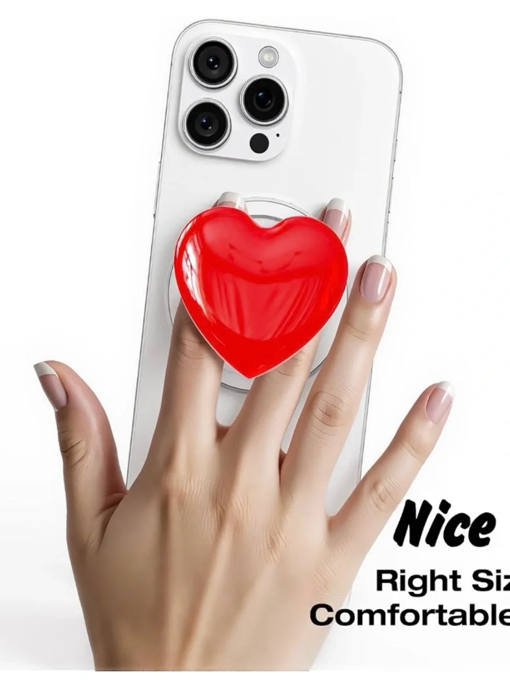 Heart Magnetic Phone Grip Compatible with Magsafe Phone Grip Holder,hot pink